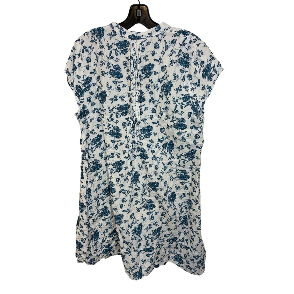 NWT CP Shades Blue Ditsy Floral Notched Neck Mini Dress Cotton Beach Malibu M - Picture 5 of 5